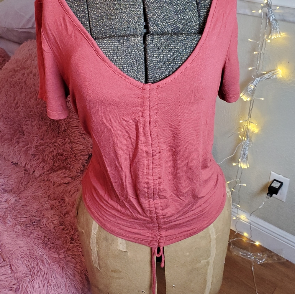 Light red low neck shirt